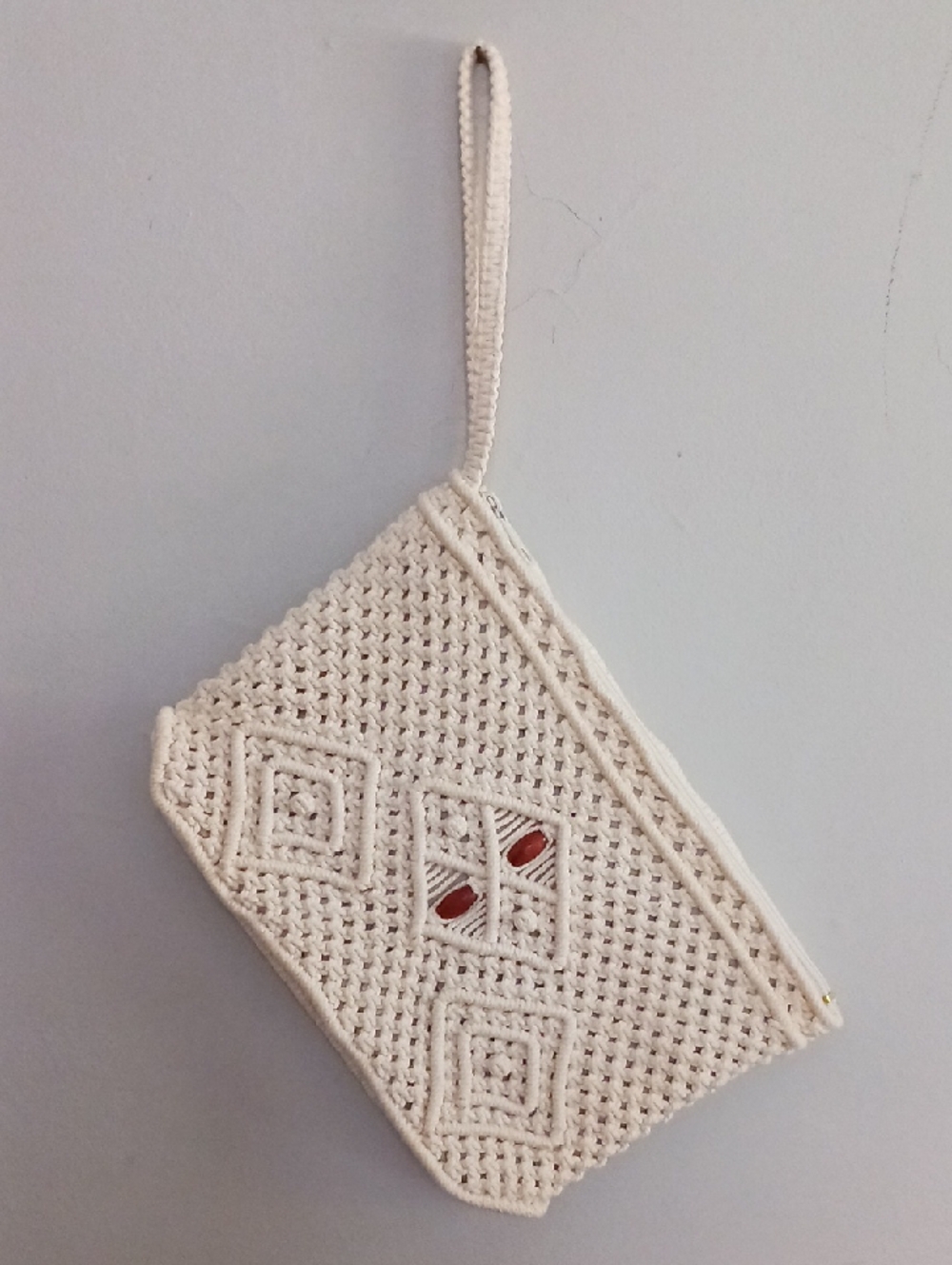 Boho Cream Macrame Wristlet